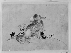 Pekingese by Hokusai School