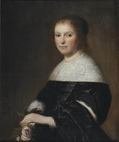 Portrait of a Lady holding a Rose by Johannes Cornelisz Verspronck