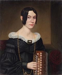 Portrait of a Lady with an Accordion by Anonymous