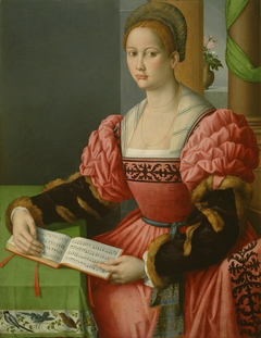 Portrait of a Woman with a Book of Music by Francesco Bacchiacca