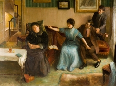 Portrait Of The Artists Family, A Playful Scene by Mark Gertler