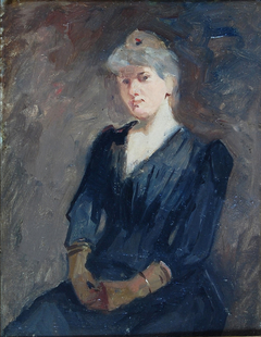 Portret van mevrouw Gunneweg (zittend) by Hermanus Petrus Antonius Gunneweg