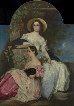 Princess Adelaide of Hohenlohe-Langenburg (1835-1900) and Princess Feodore of Hohenlohe-Langenburg (1839-1872) by German von Bohn