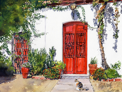 Puertas Rojas - Red Doors by Margaret Merry