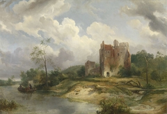 River Landscape with Ruin by Wijnand Nuijen