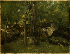 Rocks in the Forest of Fontainebleau by Jean-Baptiste-Camille Corot