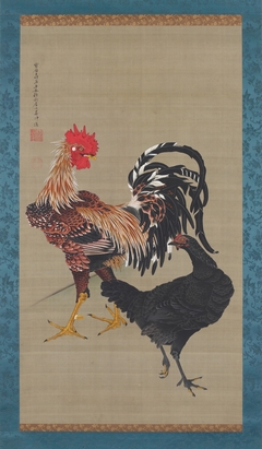 Rooster and hen by Itō Jakuchū