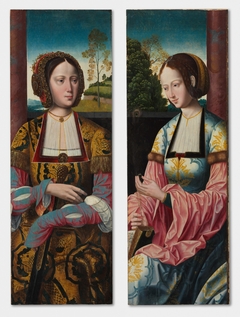 Saint Catherine and Saint Barbara (pair) by Master of the Holy Blood