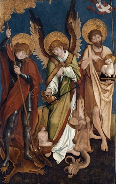 Saints George, Michael, and John the Baptist by Unidentified Artist