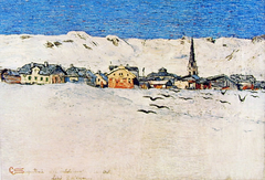 Savognino in winter by Giovanni Segantini