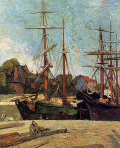 Schooner and Three-Master by Paul Gauguin