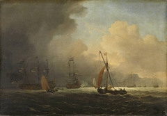 Sea storm with a rising thunderstorm by Willem van de Velde the Younger