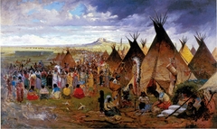 Sioux Encampment by Jules Tavernier