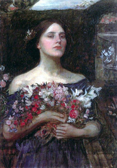 Sketch for Gather Ye Rosebuds by John William Waterhouse