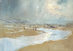 Spiš Landscape in Winter by László Mednyánszky