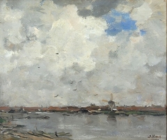 Stad aan het water by Jacob Maris