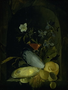 Still Life with Cockleshells and Blue Anemones by Frans van Mieris the Elder