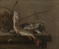 Still life with fish by Pieter van Noort