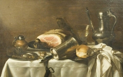 Still life with Jan Steen pitcher by Pieter Claesz