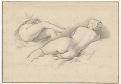 Studies van een liggend vrouwelijk naakt by Abraham Bloemaert