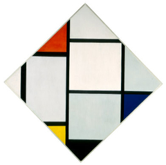 Tableau No. IV; Lozenge Composition with Red, Gray, Blue, Yellow, and Black by Piet Mondrian