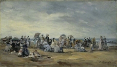 The Beach at Trouville by Eugène Louis Boudin