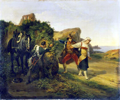 The Brigand Betrayed by Emile Jean Horace Vernet