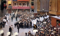 The Corpus Christi Procession Leaving the Church of Santa Maria del Mar by Ramon Casas i Carbó