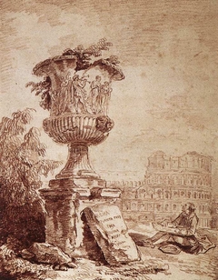 The Draughtsman of the Borghese Vase by Hubert Robert