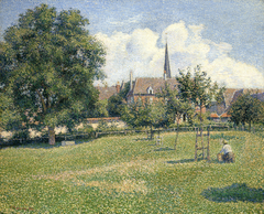 The House of the Deaf Woman and the Belfry at Eragny (La Maison de la Sourde et Le Clocher d'Eragny) by Camille Pissarro