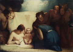 The infant Shakespeare attended by Nature and the Passions by George Romney