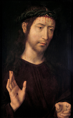 The Man of Sorrows Blessing by Hans Memling