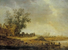 The Stop before the Inn by Jan van Goyen