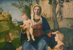 The Virgin and Child with a Male and a Female Donor by Vincenzo Catena