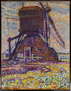 The Winkel Mill, Pointillist Version by Piet Mondrian