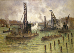 Travaux sur la Seine, au pont des Saints-Pères by Maximilien Luce