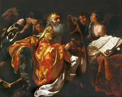 King David playing the harp by Hendrick ter Brugghen