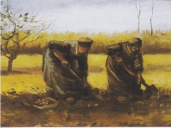 Two Peasant women, digging potatoes by Vincent van Gogh