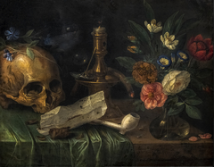 Vanity with a skull by Jan van Kessel