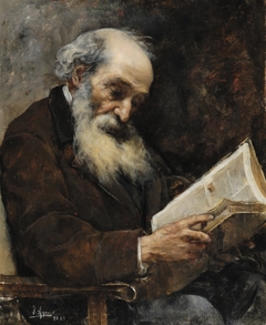 Viejo leyendo un libro by Joaquín Agrasot y Juan