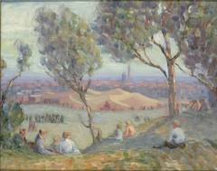 View from Arlington Heights, with Chautaqua Tents and the Washington Monument in the Background by A H O Rolle