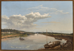 View of Pożajście on the Niemen River by Wincenty Dmochowski