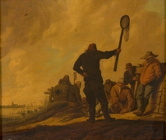 Vissers aan de waterkant by Anthonie Jansz van der Croos