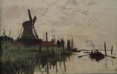 Windmill and Boats near Zaandam by Claude Monet