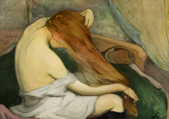 Woman Combing Her Hair by Władysław Ślewiński