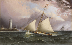 Yacht KATE off Boston Light by James E Buttersworth