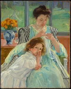 Young Mother Sewing by Mary Cassatt