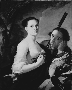 Young Woman with Hunter by Anonymous