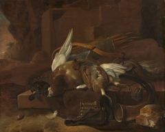 A hunter's bag by Melchior d'Hondecoeter