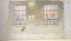 A room with large windows. Study by Anna Ancher